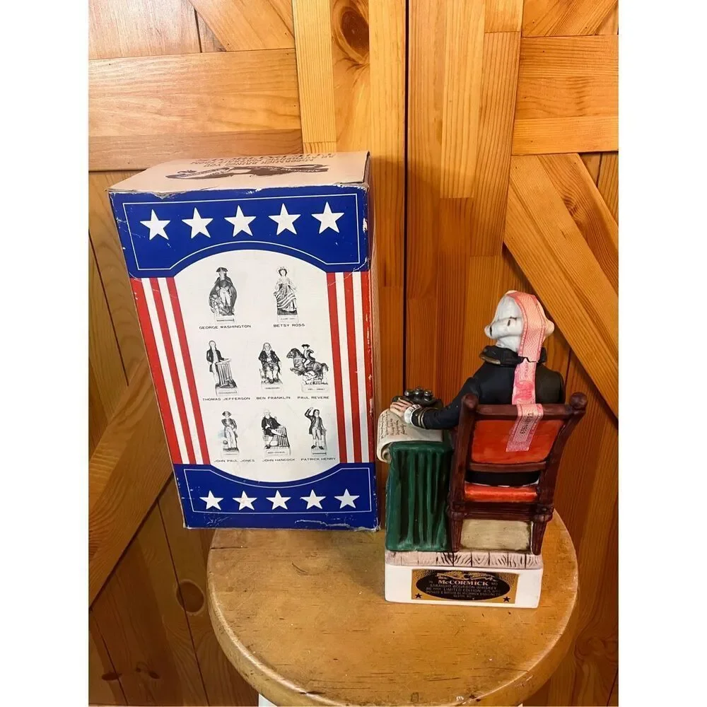 McCormick Distilling Co Patriot Porcelain Decanter John Hancock w Orig Box (7766